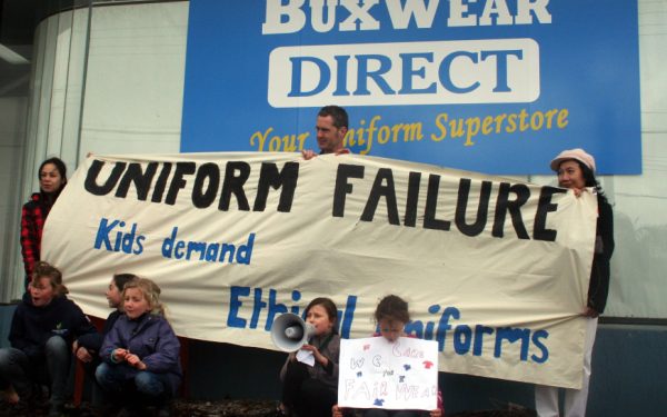 takver fairwear school uniforms protest