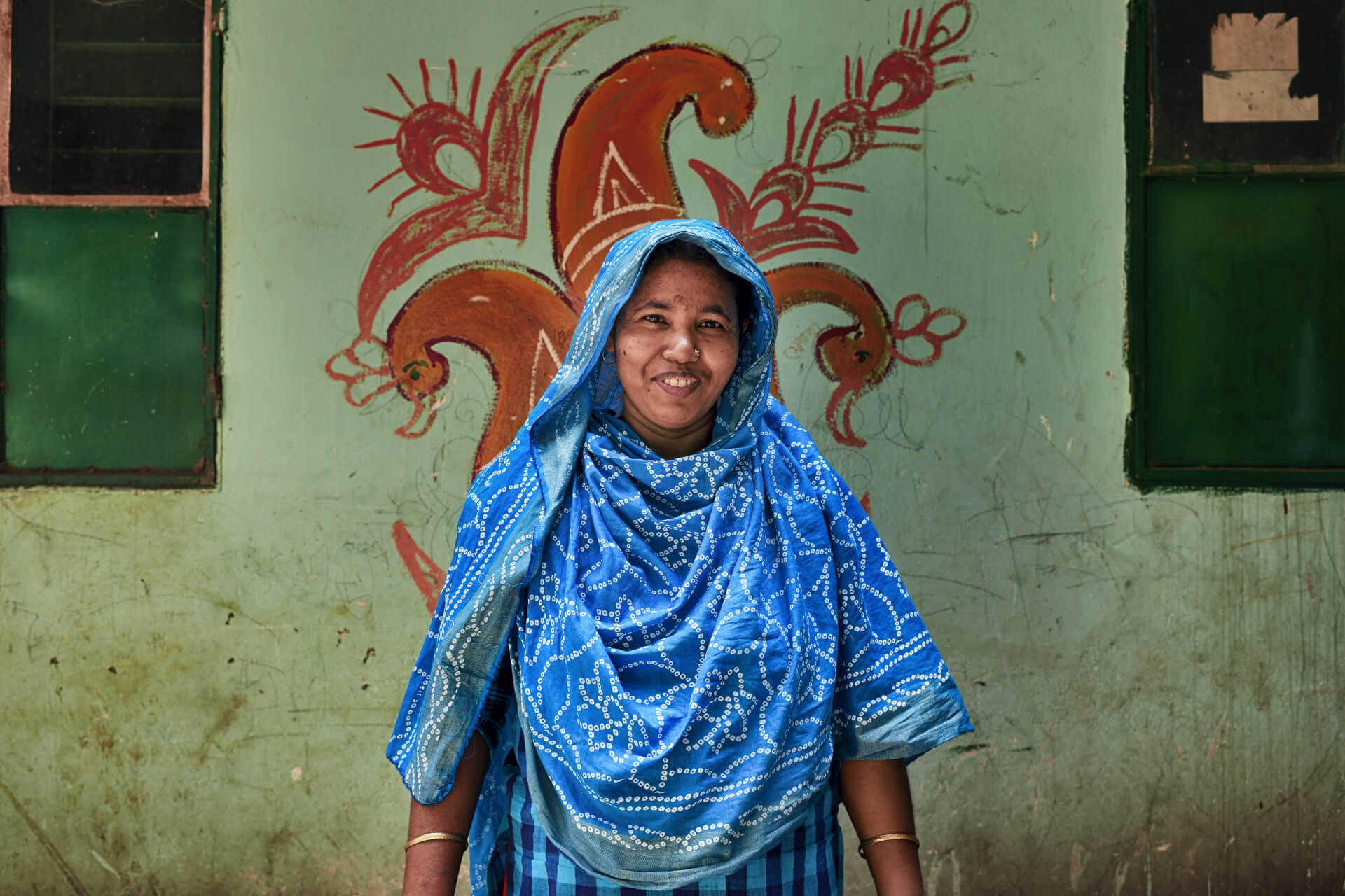 Dhaka, Bangladesh: Portrait of *Parvin who has been working in the textile industry for eighteen years